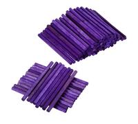 Bâtonnets en bois pour loisirs créatifs, Paquet de 200 bâtons comptage en bois multicolores 68x4mm, aides pédagogiques mathématiques(Purple)