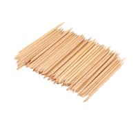 Bâtonnets en Bois pour Nail Art, 200 Pièces, Double Embout | Beige, Pointe et Plat, pour Nettoyer Ongles, Lisser les Bords, Usage Voyage et Professionnel