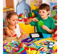 Bâtonnets En Peluche Colorés Pour Enfants, Ensemble De Jouets À Faire Soi-Même, Artisanat D'art, Pompons En Papier Pour Les Yeux, Collage Fait À La Main, Puzzle Créatif