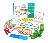 Bâtonnets et anneaux Menthe - Jeu de puzzle logique - Jouet éducatif pour les tout-petits - Pour et filles Étudiants primaires Salle de ole à domicile École Soirées familiales Éducateurs