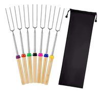 Bâtonnets extensibles pour guimauves rôties - Brochettes de barbecue sûres pour les enfants, parfaites pour les feux de camp et les s'mores, conception écologique
