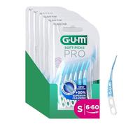 Bâtonnets interdentaires GUM® SOFT-PICKS® PRO | forme incurvée pour un accès facile aux zones difficiles d'accès | action douce pour les gencives sensibles | [S - 6x60]