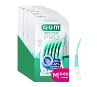 Bâtonnets interdentaires GUM® SOFT-PICKS® PRO | forme incurvée pour un accès facile aux zones difficiles d'accès | action douce pour les gencives sensibles | [M - 6x60]