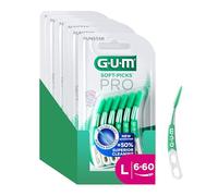 Bâtonnets interdentaires GUM® SOFT-PICKS® PRO | forme incurvée pour un accès facile aux zones difficiles d'accès | action douce pour les gencives sensibles | [L - 6x60]