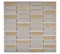 Bâtonnets Mosaïque Céramique beige clair boue gris non émaillé antidérapant verre mix receveur de douche carrelage sol salle de