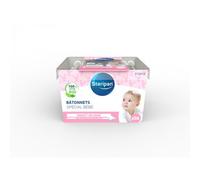 Bâtonnets Spécial Bébé - Steripan - Embout Sécurisé - Tige En Papier Recyclable - 100% Coton Bio - X56 - Lot De 2