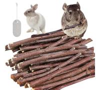 Bâtons à Mâcher pour Lapin,200g Bâtonnets de Pomme pour Animaux,Bâton à Mâcher De Pomme,Jouets à Mâcher pour Hamster,Bâtonnets de Pomme,avec Pierre Minérale Calcium,pour Chinchilla Cobaye Hamster