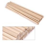Bâtons D'artisanat En Bois Bâton rond en bois for l'artisanat, les glaces, sucettes glacées et la fabrication de modèles, cheville à gâteau, bricolage, construction, outil menuiserie(5x200 mm 25pcs)