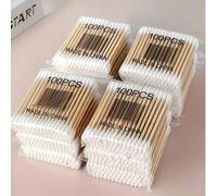Bâtons de bambou à double extrémité pour le nettoyage des oreilles et du nez, le maquillage et les soins personnels, cure-oreilles en bois à double extrémité hygiéniques, bâtons de bambou pour le maqu