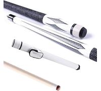 Bâtons De Billard pour Hommes Professionnel, Queue De Snooker, Tête De Club 13mm, érable Dur Canadien, 1/2 Fendu, Facile à Transporter, Bâton De Billard pour Bar, Black and White, 12mm