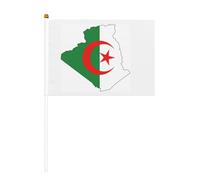 Bâtons de carte de drapeau de l'Algérie Mini petite main avec bâtons pour fête nationale défilé Sports Party Décorations