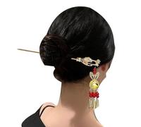 Bâtons de cheveux avec pendentifs - baguettes de cheveux chinoises vintage | Bâtonnets à avec pompon lanterne brillante, Style ancien chinois Vintage, accessoires pour la fabrication de cheveu