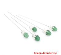 Bâtons De Cheveux Roses Vintage Pour Femmes,Disque De Fleur Simple Rétro,Baguettes,Épingles À Cheveux,Coiffure,Accessoires De Bijoux En Cristal - Type Green Aventurine-20 Pcs