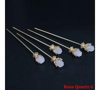 Bâtons De Cheveux Roses Vintage Pour Femmes,Disque De Fleur Simple Rétro,Baguettes,Épingles À Cheveux,Coiffure,Accessoires De Bijoux En Cristal - Type Rose Quartz G-20 Pcs