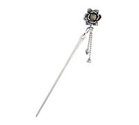bâtons de cheveux vintage Épingle à cheveux rétro, baguettes de cheveux chinoises en argent sterling S925, bâtons de cheveux ornés de graines de lotus avec gland,