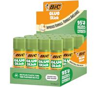 Bâtons de colle BIC 36 g, formule composée à 95 % d’ingrédients naturels en tube rotatif pour les travaux manuels - Boîte de 12