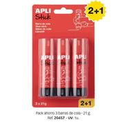 Bâtons de colle - Blanche - 21g - Lot de 3 tubes - Idéal scolaire, loisirs créatifs - Apli