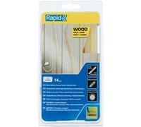 Rapid Bâtons de colle 12 mm Bois, Ø12 x 190 mm, Couleur: Jaunâtre, 14 pcs, 250g, conditionné en blister.