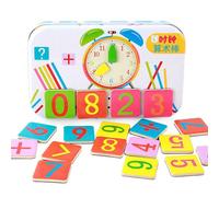 Bâtons De Comptage En Bois Pour Enfants, Outils D'enseignement Des Mathématiques, Horloge Numérique, Jouets Mathématiques, Apprentissage, Jouet En Bois De La Maternelle, Arithmétique