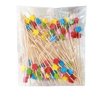 Bâtons de fête multifonctionnels en bambou - Ustensiles de camping polyvalents pour barbecue, apéritifs, projets artistiques et table - Fourchettes en bois conviviales