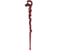 Bâtons de marche en bois pour hommes et femmes Bâtonnets de marche Bâtonnets de béquille âgés Bâtons en bois Joints Tête couronnée Tête creuse Sculpture en bois Longueur 95 cm Facile à raccourcir Aide