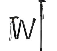 Bâtons de Marche Pliables, Bâton de Marche, Bâtons de Randonnée, Pliable Canne de Marche Aluminium pour La Randonnée Trekking Voyage Hauteur Réglable Base Antidérapante (Noir)