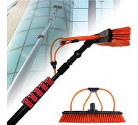 Bâtons de nettoyage de fenêtre avec brosse de nettoyage pour panneau solaire - Système d'alimentation en eau extensible de 9 m pour un entretien efficace des panneaux solaires et un lavage de fenêtres