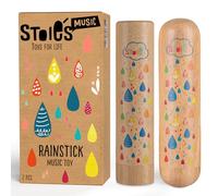 Bâtons de Pluie en Bois Stoie’s pour Enfants, Lot de 2 : Sons Doux et durables, idéal pour la motricité et Le Jeu sensoriel, Format sûr, Jouet Musical Montessori en Bois Naturel