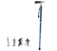 Bâtons de randonnée bâtons de Marche en Titane - Télescope à 4 Sections 3 hauteurs réglables Canne Portable Ultra-légère adaptée à la randonnée(1PC) (Bleu, 38~105cm)