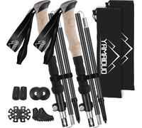 Bâtons De Randonnée En Aluminium 2 Pcs,Baton De Marche Nordique Pliable Télescopique Antichoc Antidérapant 105-125 Cm,Baton De Randonnée Avec 4 Paires De Tampons Caoutchouc Pour Trekking.[Q159]