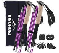 Bâtons De Randonnée En Aluminium 2 Pcs,Baton De Marche Nordique Pliable Télescopique Antichoc Antidérapant 105-125 Cm,Baton De Randonnée Avec 4 Paires De Tampons Caoutchouc Pour Trekking.[Q124]