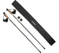 Bâtons de randonnée en carbone ultra légers - Bâtons de marche nordique avec bouchon en caoutchouc - 110 ou 115 cm - Bâtons de trekking monobloc avec tampon en caoutchouc pour homme et femme