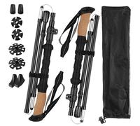 Bâtons de randonnée pliables - Bâtons de randonnée en aluminium ou carbone avec poignée en liège - Bâtons de marche nordique pour homme et femme avec tampon en caoutchouc - Pliable ou télescopique