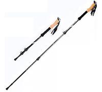 Bâtons de randonnée télescopiques en fibre de carbone ultra légers et pliables pour escalade en plein air - Bâtons de marche avec poignée en liège et sangle rembourrée