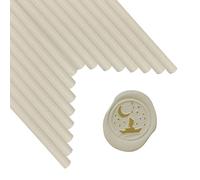Bâtons de sceau de cire, ANBOSE 16 pièces bâtons de cire à cacheter pour pistolet à colle pour timbre de sceau de cire, bâton de sceau de cire Lait Blanc pour pistolet à colle de 0,44 pouce