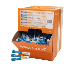 bâtons de sel Hellma, affichage de carton, 750 bâtons de 1 g chacun -. 750st