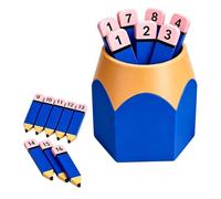 Bâtons de sélection 1-30 avec porte-crayon Bleu | Ensemble de classement aléatoire pour appels, tri, participation