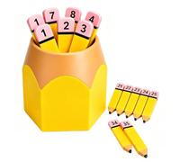 Bâtons de sélection 1-30 avec porte-crayon Jaune | Ensemble de classement aléatoire pour appels, tri, participation