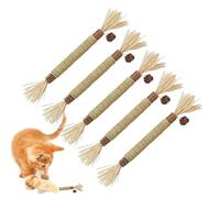 Bâtons de Silvervine - 5 Pièces Comestibles À Lécher Naturel Résistant Aux Morsures - Jouets pour Chats Silvervine Naturels | pour Enrichissement Chaton Intérieur et