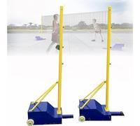 Bâtons de volleyball portables avec filet pour sports de plein air, hauteur réglable, sac de rangement avec roulettes