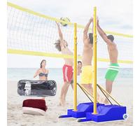 Bâtons de volleyball portables avec système de filet réglable pour entraînement sportif intérieur et extérieur