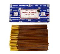 Bâtons d'encens Satya Nag Champa - 1 paquet de 250 g - Aromathérapie - Méditation - Spiritualité - 100 % Naturel EcoFriendly