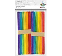 Bâtons droits en bois 18x150mm mix colour 50pcs