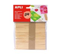 Bâtons en bois - APLI - Sachet de 50 bâtons - Naturel - 115x10 mm - Pour enfants