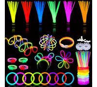 Bâtons fluorescents de qualité supérieure de 20,3 cm avec connecteurs pour enfants et adultes - Lot de 224 pièces pour créer des bracelets, colliers, lunettes lumineuses, oreilles de lapin, balles,
