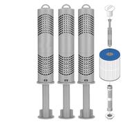 Bâtons minéraux pour spa - 22,9 x 3,5 x 3,5 cm, résistants à la chaleur, cartouche aux ions d'argent, paquet de 3 tiges, cartouche de sel Hotsprings, traitement ďe l'eau claire | Tiges minérales, pisc