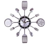 Batop Horloge Murale Cuisine de Couverts Cuillère Fourchette, Pendule Murales pour Cuisines, Restaurants, Cafés - 41.5CM