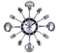 Batop Horloge Murale Cuisine de Couverts Cuillère Fourchette, Pendule Murales pour Cuisines, Restaurants, Cafés - 35cm