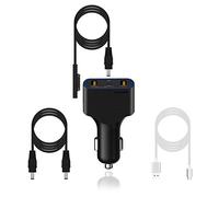 BatPower CCS2 puissance élevée Surface portable Chargeur de voiture 120W Compatible avec Microsoft Surface Book Laptop 4 3 2 1 Surface Pro X 7 6 5 4 3 Go tablet Chargeur de voiture véhicule DC 12v-24v