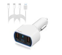 BatPower CPD2 Puissance élevée 120W USB-C Portable Chargeur de Voiture Compatible avec MacBook Pro Air USB C Laptop HP Dell Razer Surface Chargeur de véhicule DC 12v-24v Adaptateur Auto avec USB QC